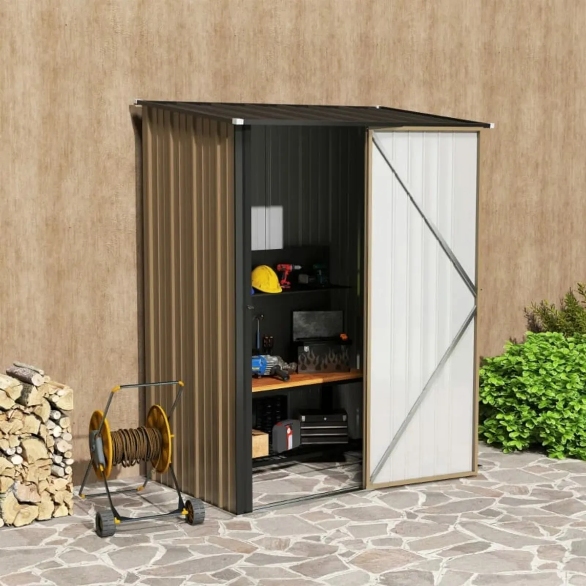 5.3ft× 3.1ft Outdoor Storage Shed, Steel Garden Sh - Image 4