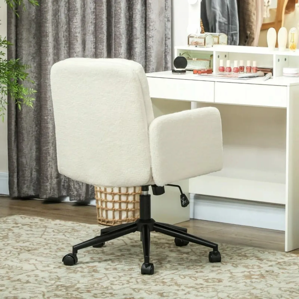 Mobile office chair with fabric upholstery, armres - Image 4