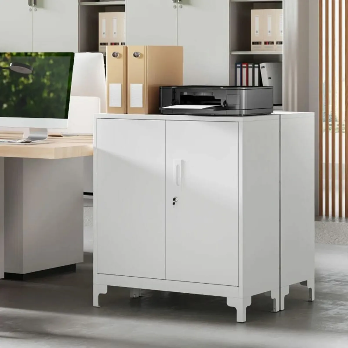 Metal Office Cabinet, Lockable Doors, Office Chest - Image 3