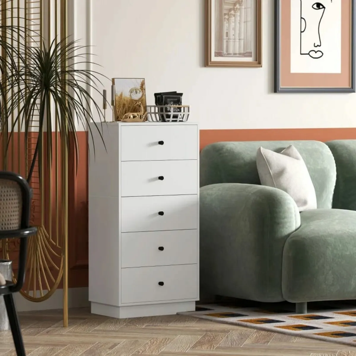 Chest of Drawers Sideboard with 5 Drawers, Enginee - Image 4