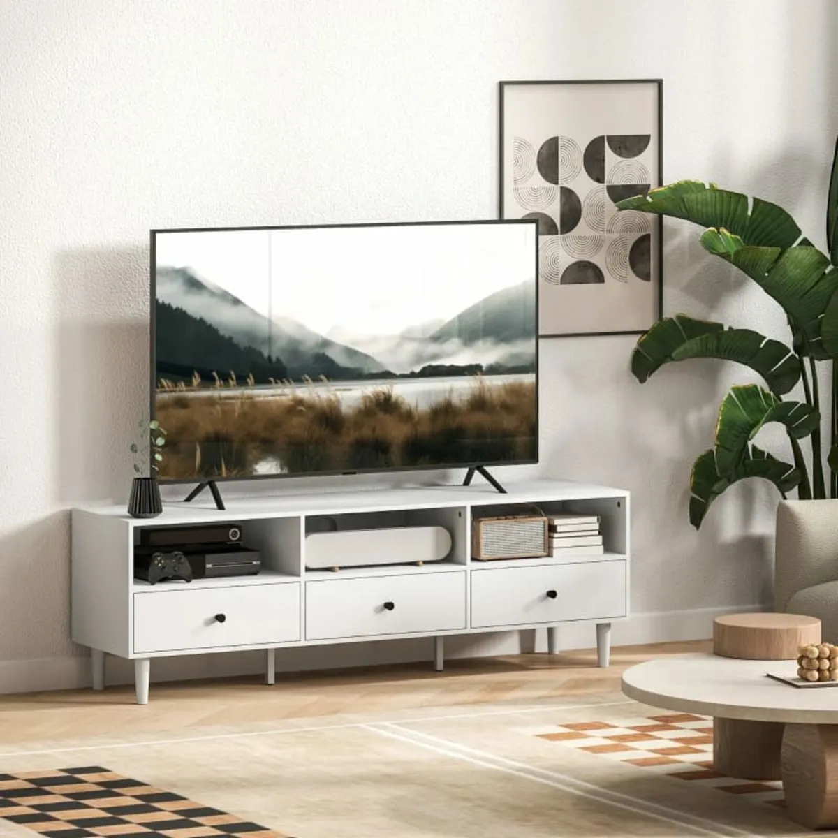 TV cabinet, TV stand for 190.5 cm screens, 3 open - Image 4