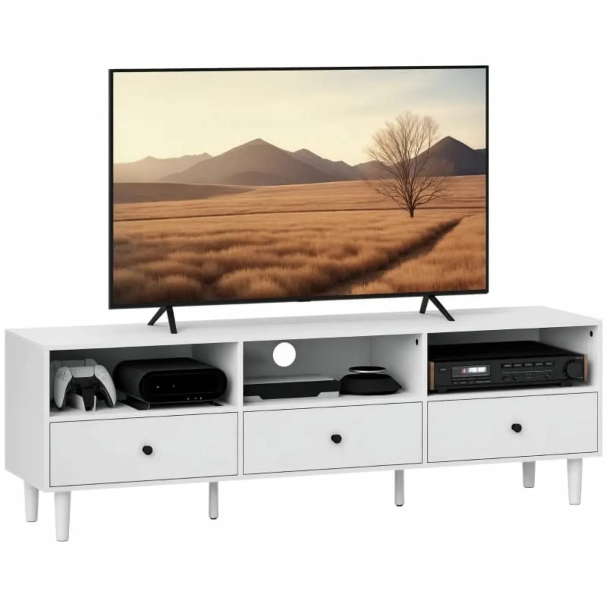 TV cabinet, TV stand for 190.5 cm screens, 3 open - Image 3