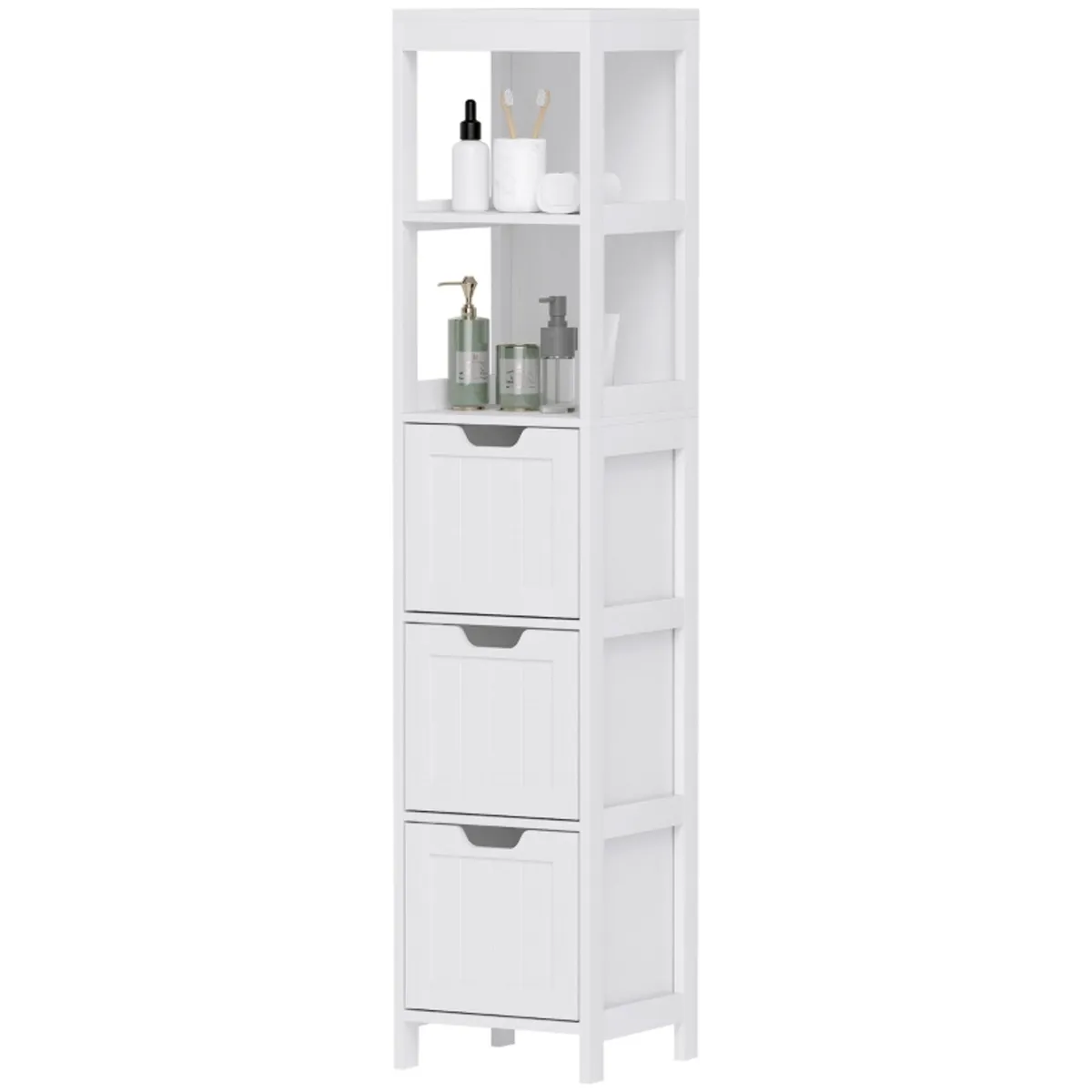 Bathroom Cabinet, 2 Shelves, 3 Drawers, Water-Resi - Image 2