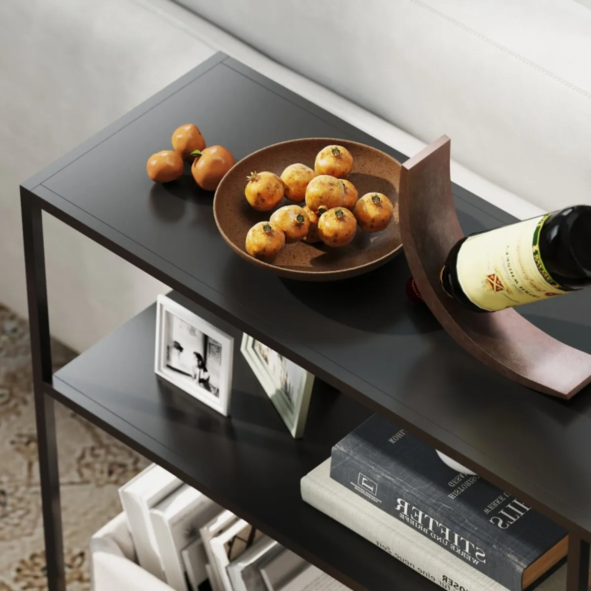 Console table, 4 tiers, steel frame, for hallway, - Image 4