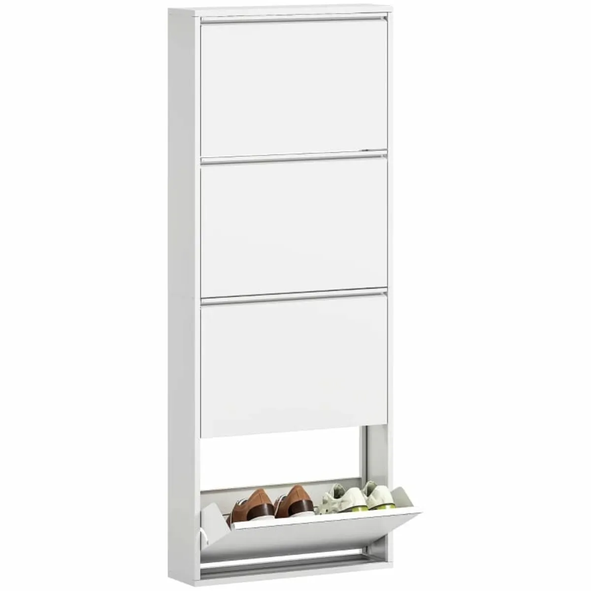 Slim Metal Shoe Cabinet for up to 8 Pairs, 4 Tilt - Image 3