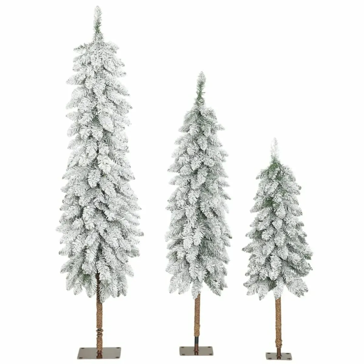 3-Piece Snow-Covered Artificial Pine Trees, 3 Size - Image 4