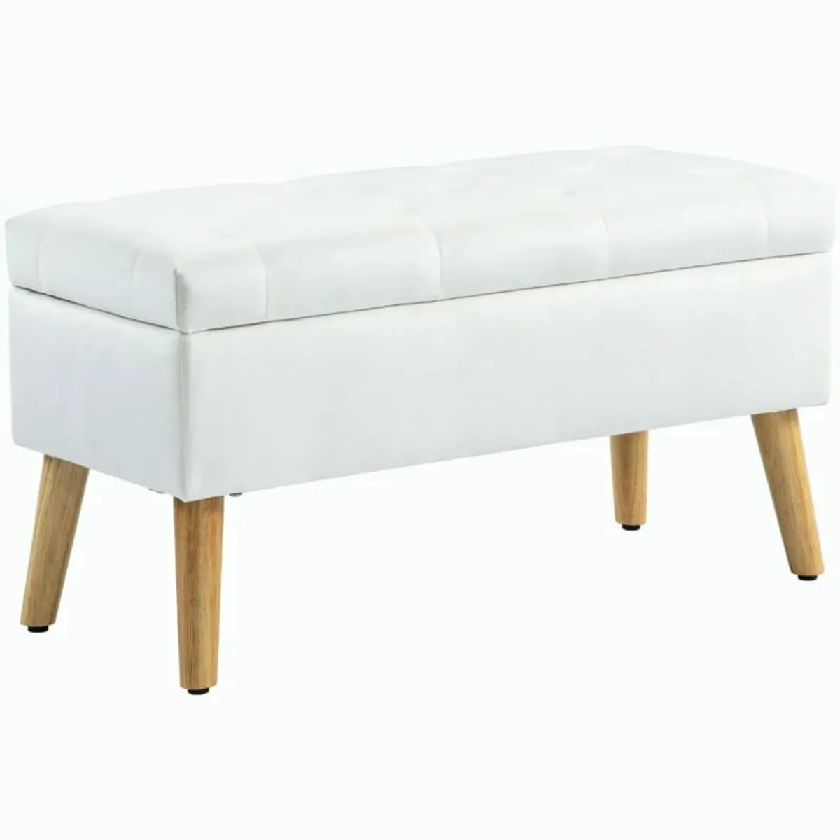 Upholstered bench with storage, velvet-look fabric - Image 2