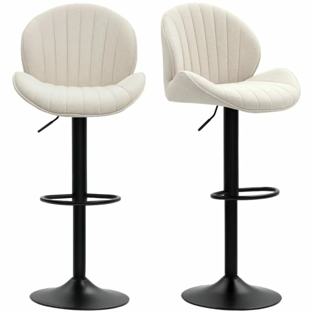 2-Piece Bar Stool Set, Fabric Cover, Adjustable Se - Image 3
