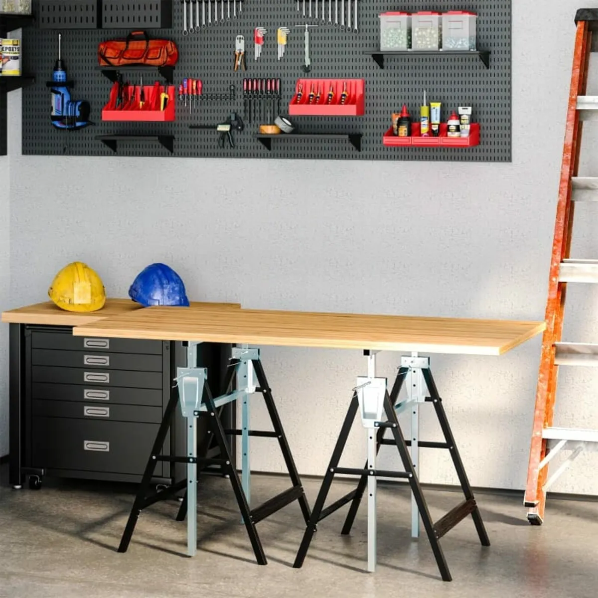 Set of 2 Adjustable Telescopic Builders Trestle DI - Image 4