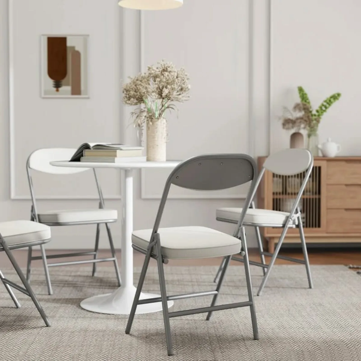 4-Piece Padded Folding Chairs Set, Foldable Chairs - Image 2