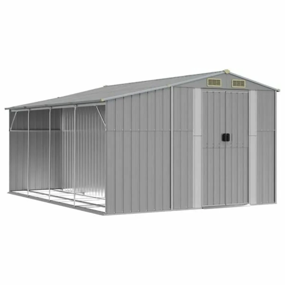 Garden Shed Grey 277x365.5x179 cm Galvanised Steel - Image 3