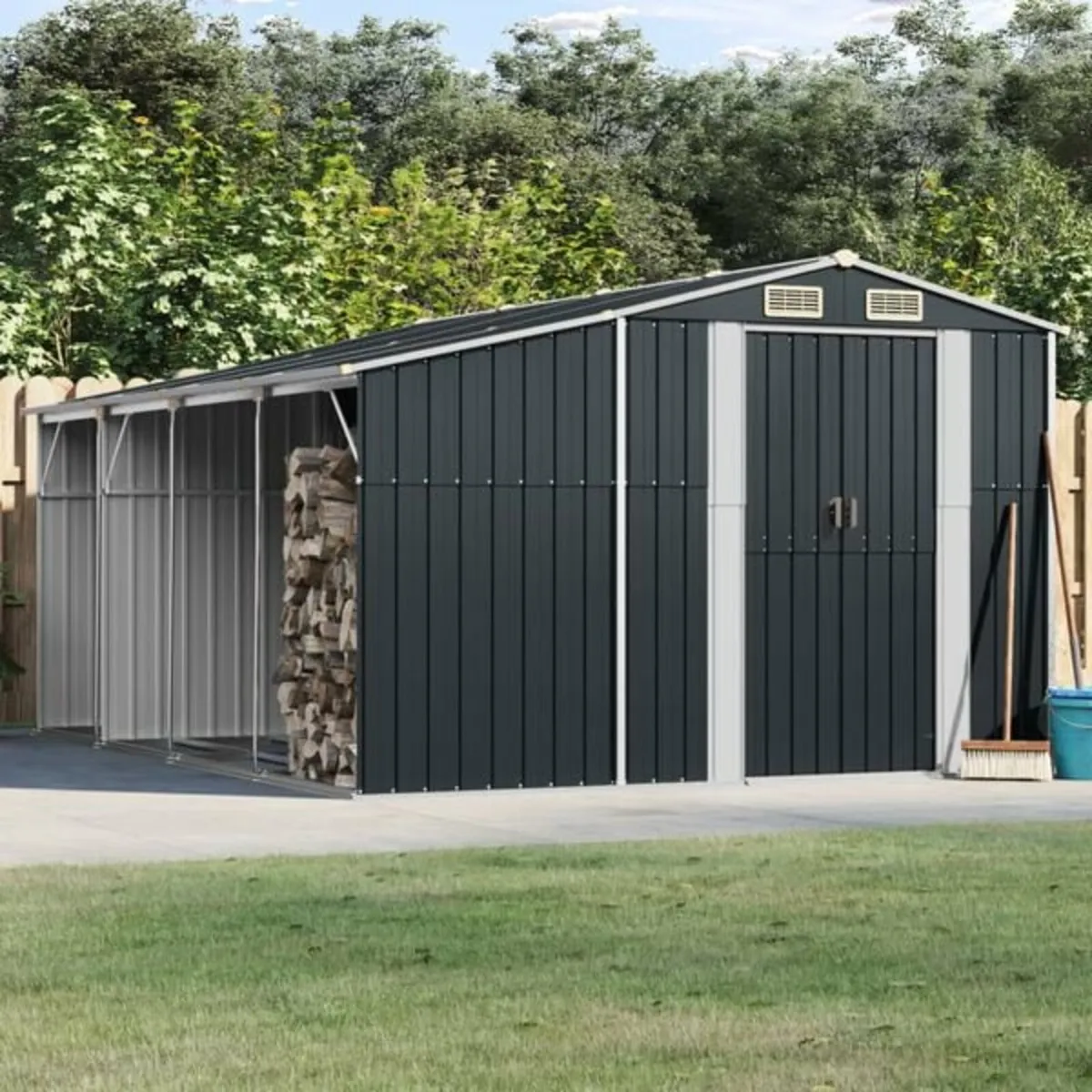 Shed Anthracite 277x365.5x179 cm Galvanised Steel - Image 1