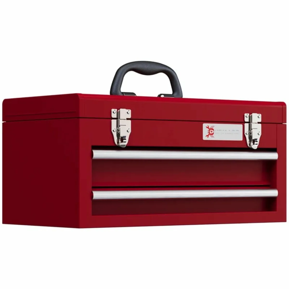 Lockable Metal Tool Box, 2 Drawer Tool Chest with - Image 2