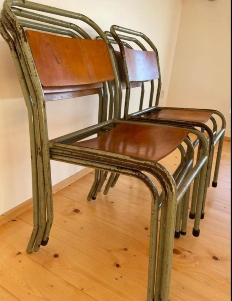 Set of 6 Vintage Industrial chairs (Mid Century) - Image 1