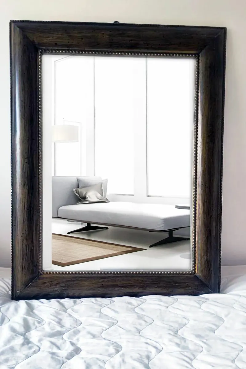 Large antique mirror carved wooden - Image 3