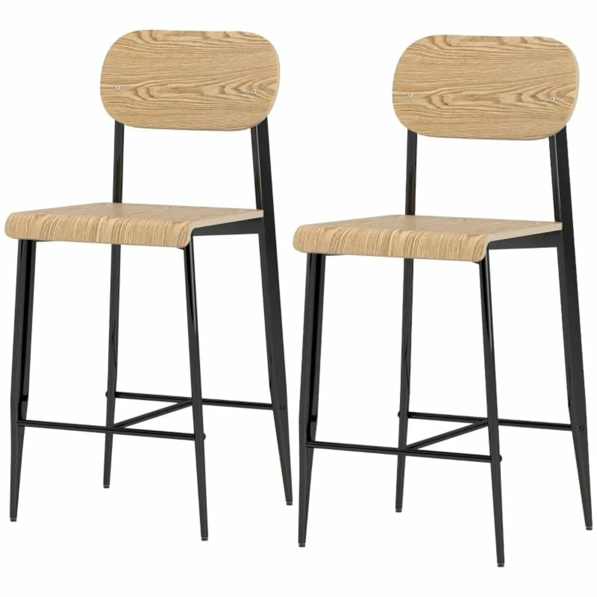 2-piece set bar stools, Bar chairs with backrest a - Image 1