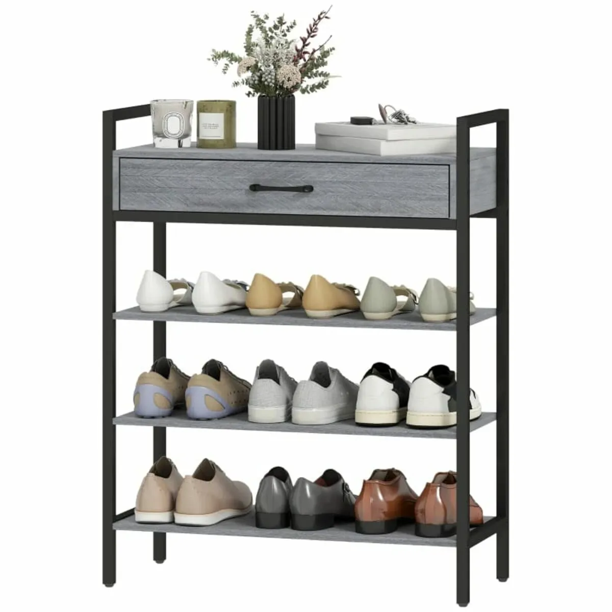 4-tier Shoe Rack, Hallway Rack for up to 9 Pairs o - Image 2