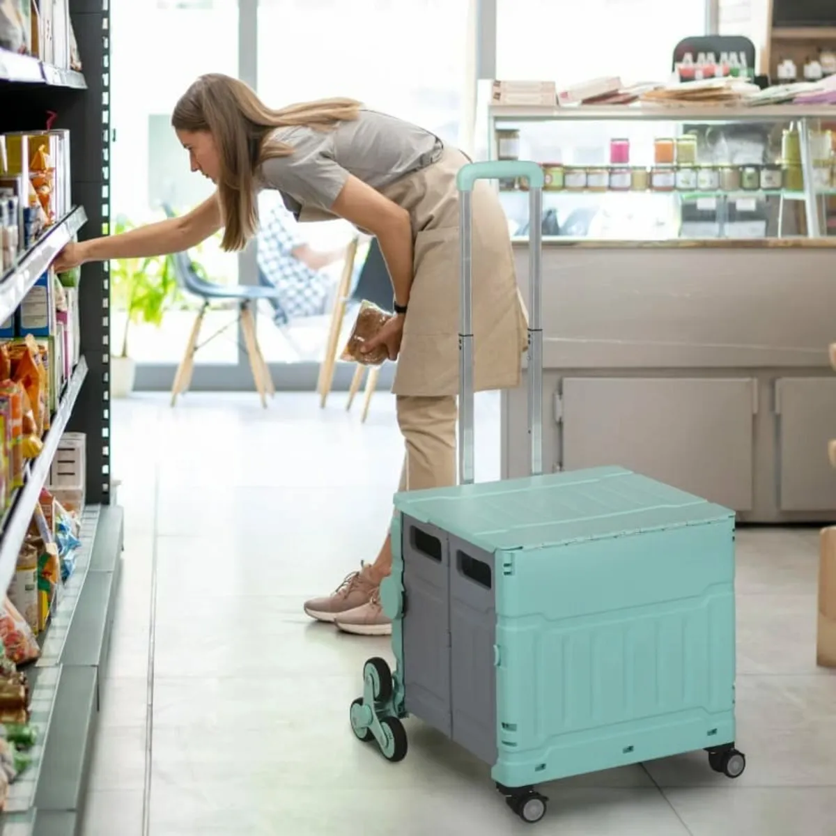 Cart Shopping Trolley, Stair-Climber, Foldable, Te - Image 4