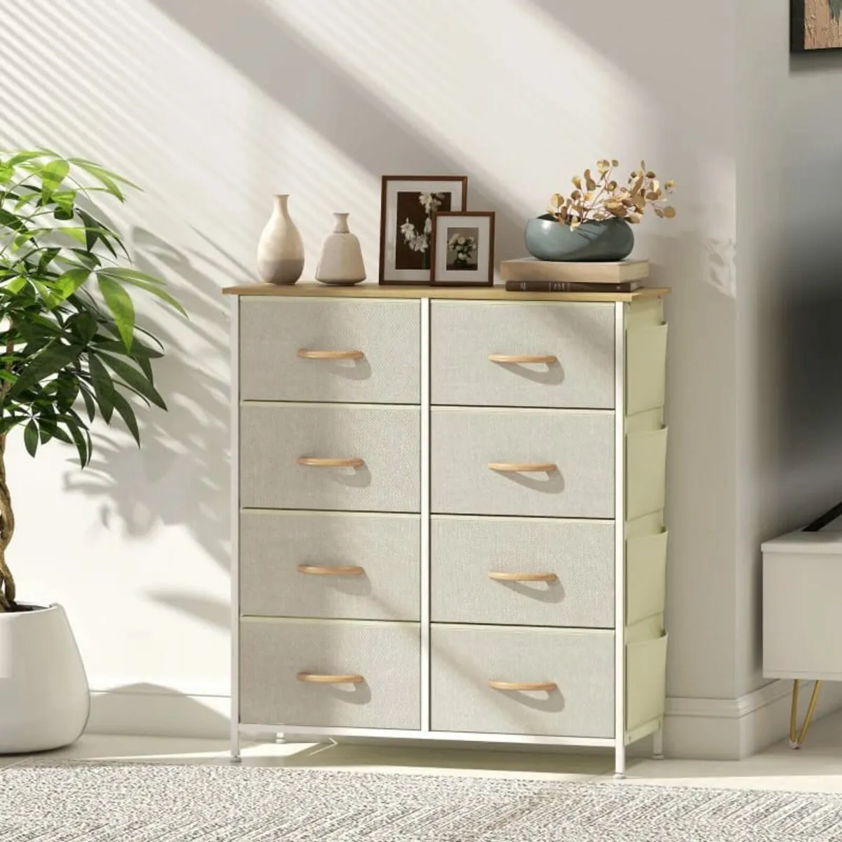 Chest of Eight Fabric Drawers - Beige - Image 3