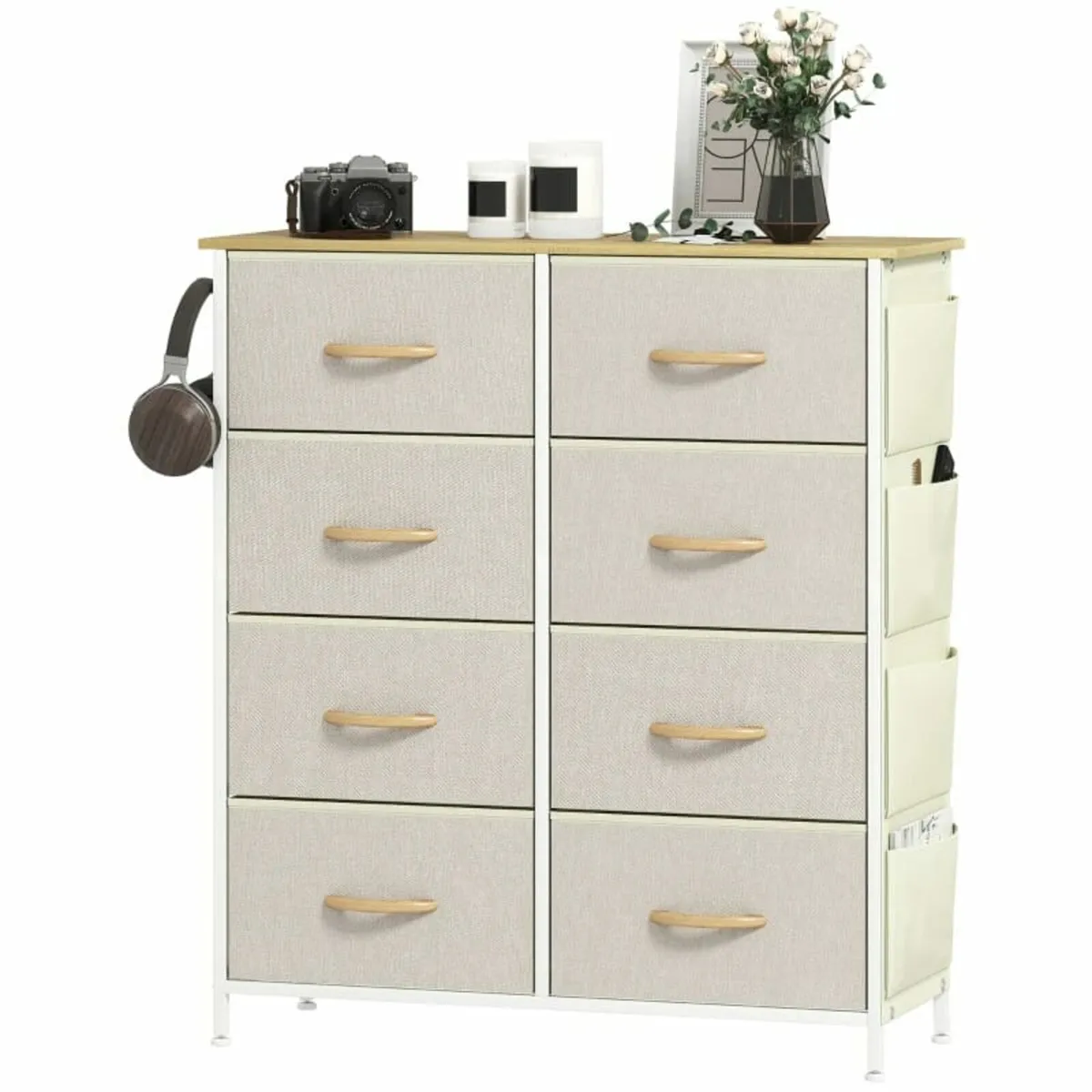 Chest of Eight Fabric Drawers - Beige - Image 4