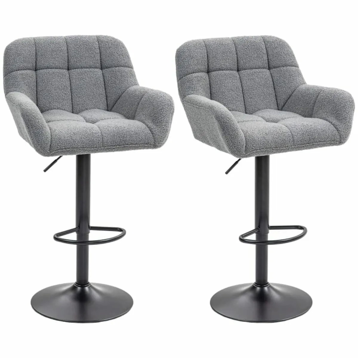 Bar Stools Set of 2 Retro Design Height-Adjustable - Image 1