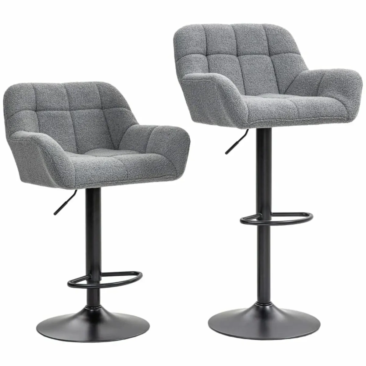Bar Stools Set of 2 Retro Design Height-Adjustable - Image 2