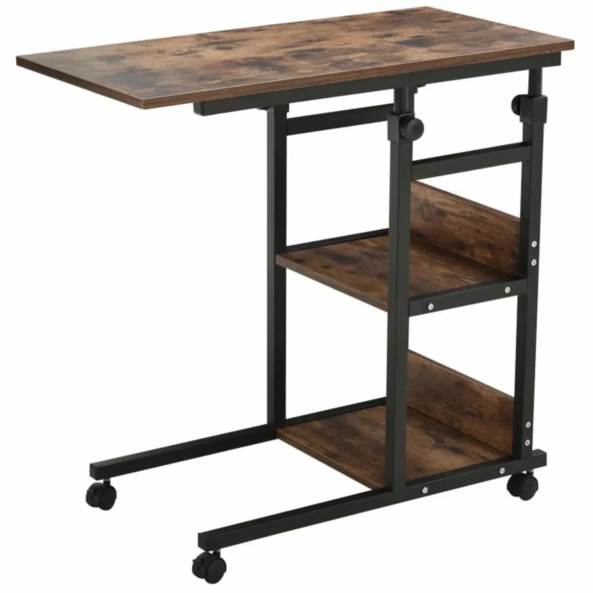 Side table with casters, height-adjustable, compac - Image 1