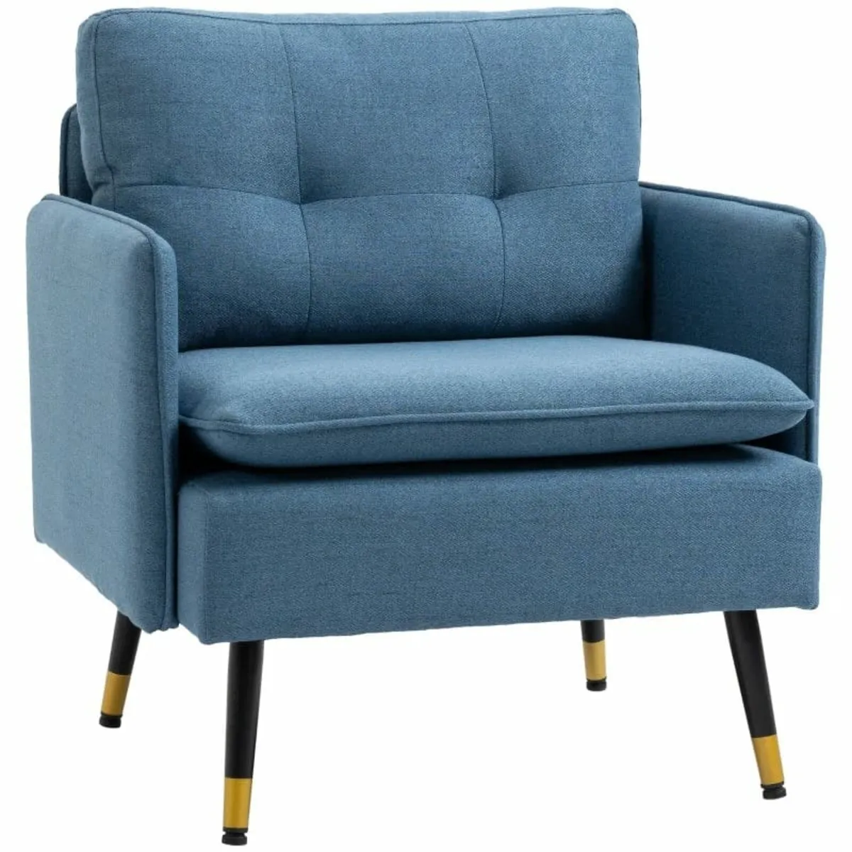 Button-tufted accent chair, upholstered armchair, - Image 2