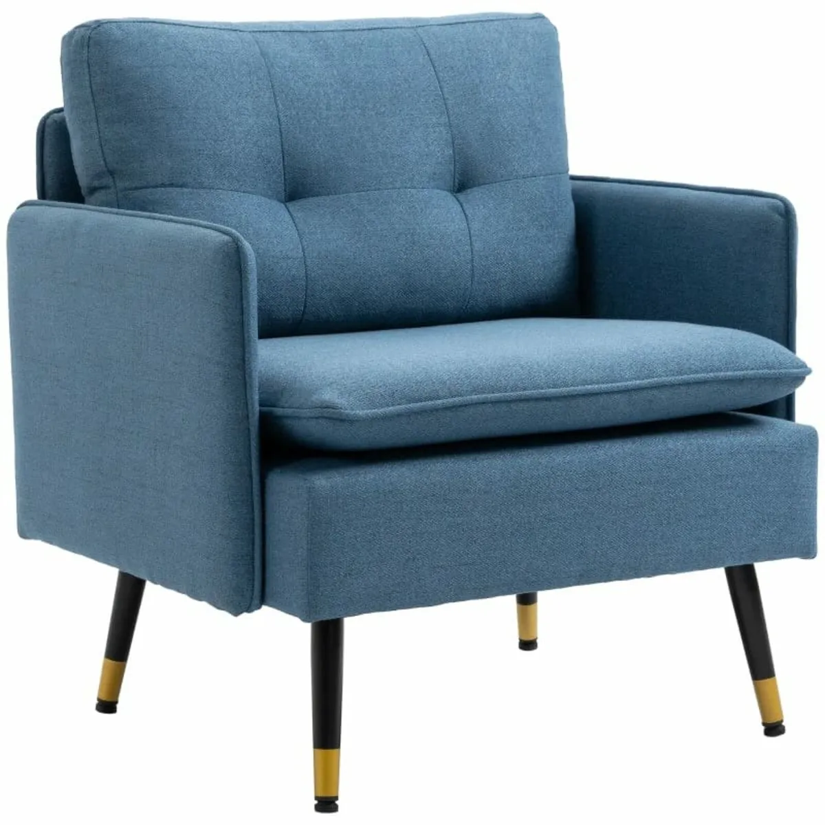 Button-tufted accent chair, upholstered armchair, - Image 3