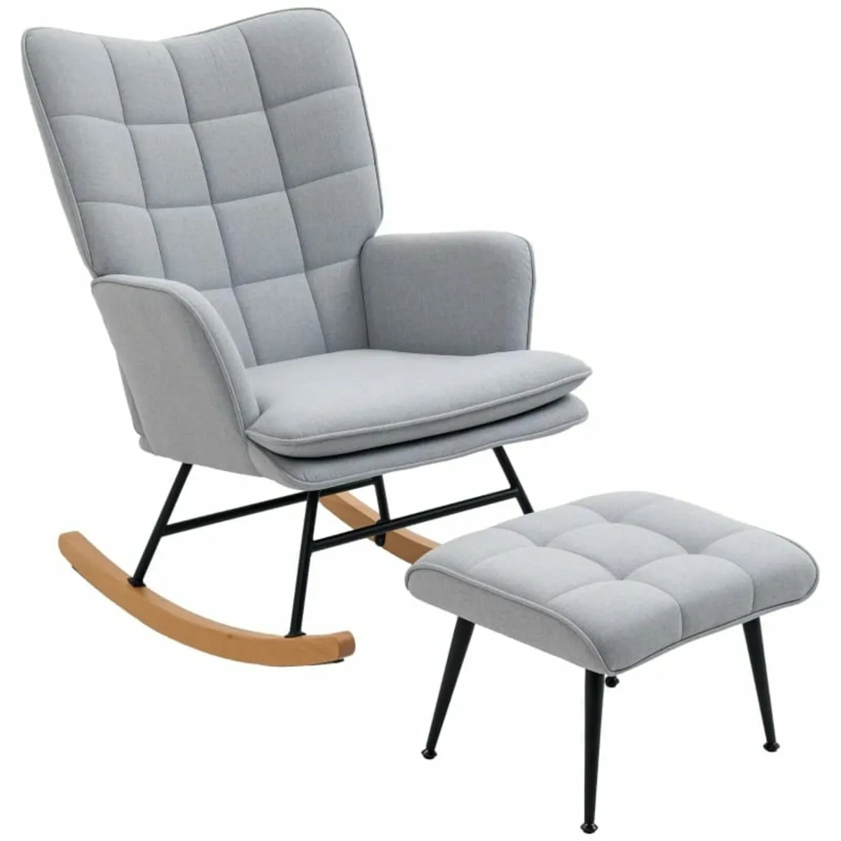 Rocking chair with Ottoman Scandinavian design Roc - Image 4