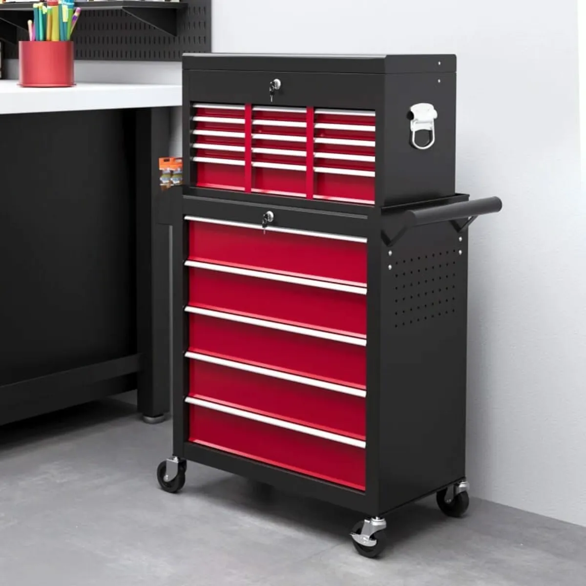 19 Drawer, Two-Part Tool Storage Chest on Wheels - - Image 2