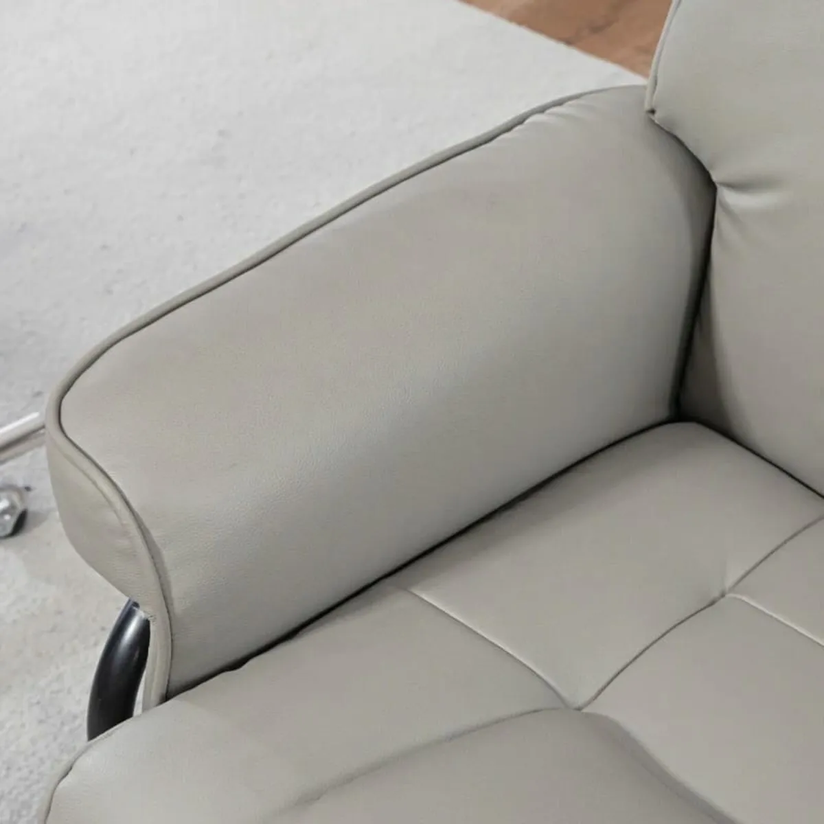 Recliner with Ottoman, swivel & recline, faux leat - Image 4