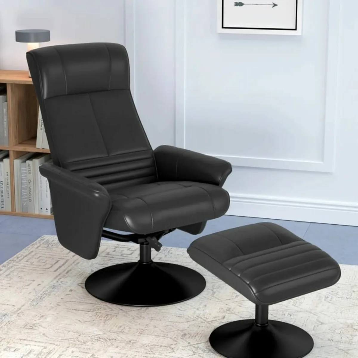 Upholstered chair, accent chair with ottoman, swiv - Image 1