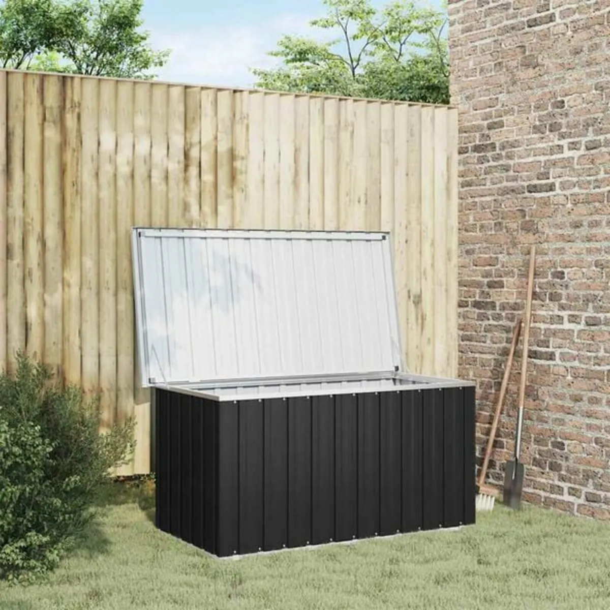 Garden Storage Box Anthracite 129x67x65 cm - Image 2