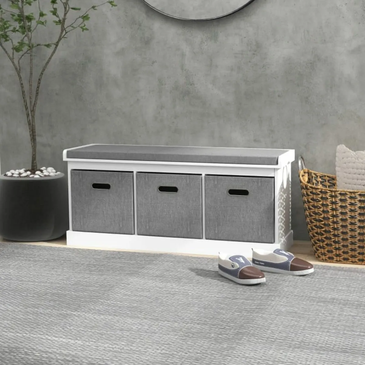 Three-Drawer Shoe Storage Bench, with Padded Top S - Image 2