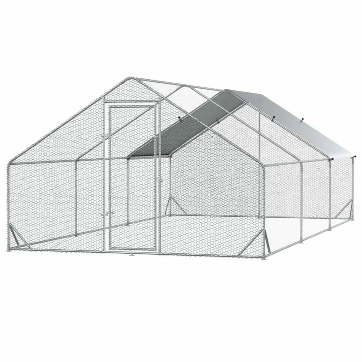 Galvanised Walk In Chicken Run w/ Cover 6 x 3 x 2m - Image 1