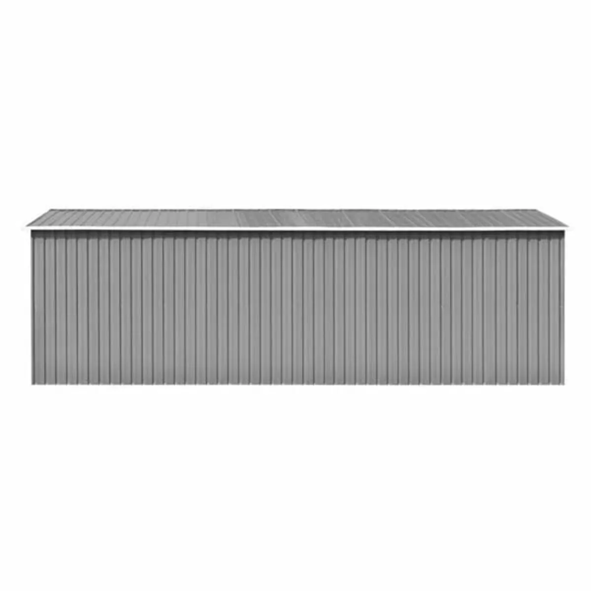 Garden Shed 257x580x181 cm Metal Grey - Image 4