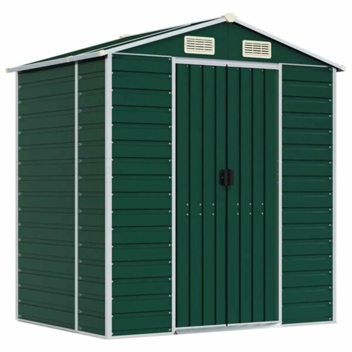 Garden Shed Green 191x130x198 cm Galvanised Steel - Image 1