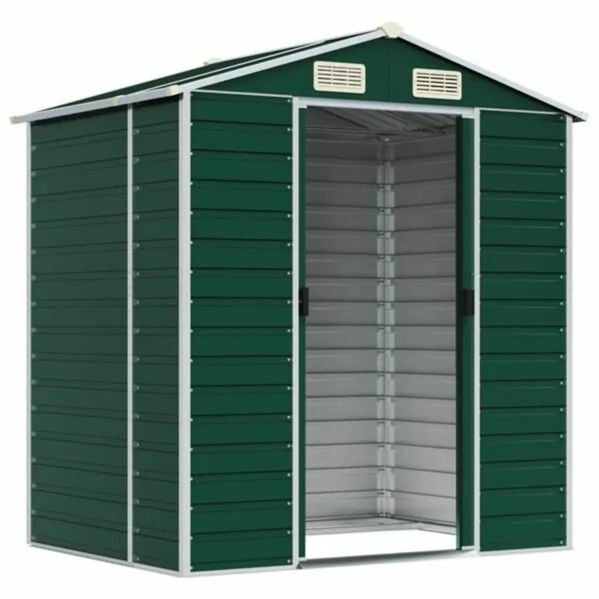Garden Shed Green 191x130x198 cm Galvanised Steel - Image 4