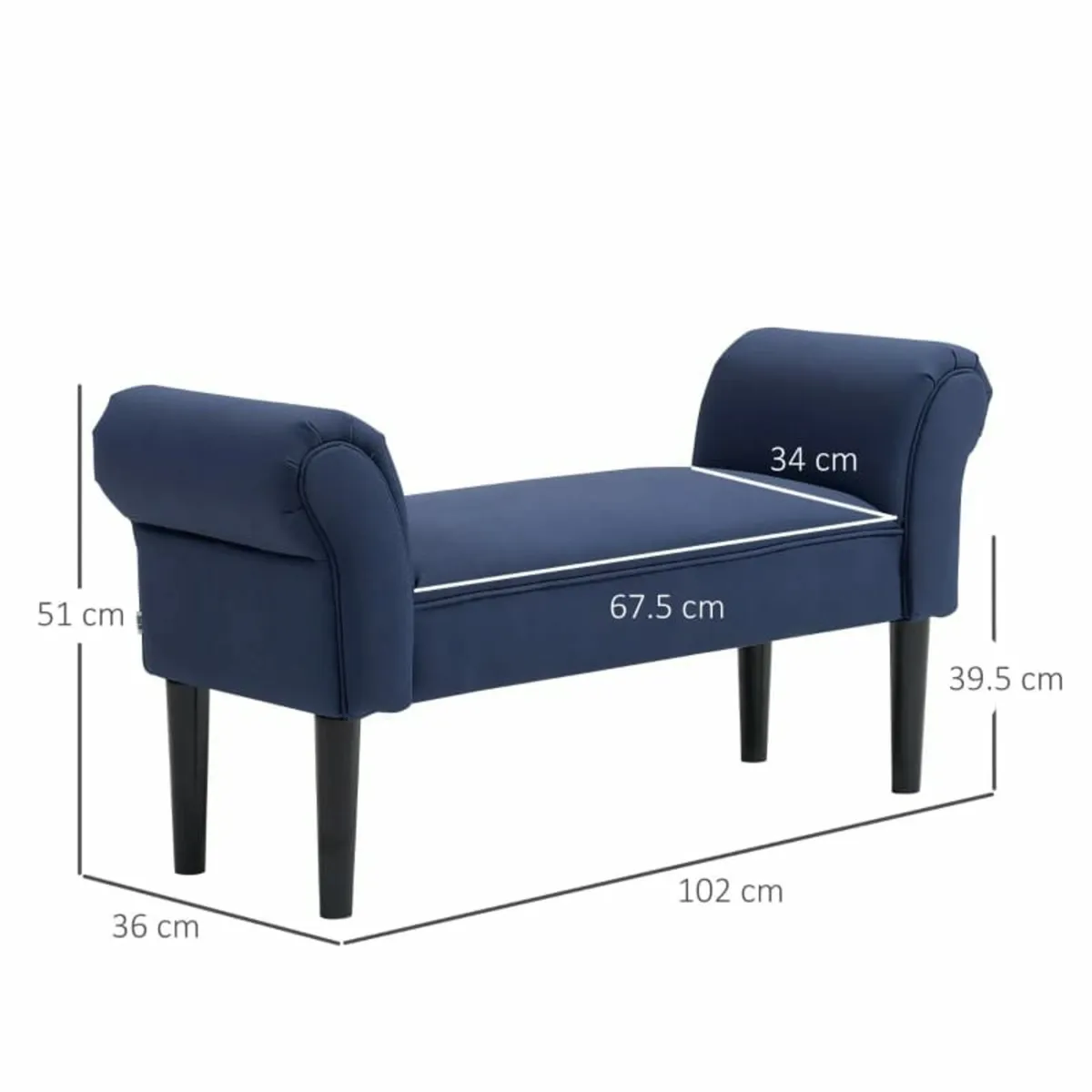 Padded bench for bedroom and hallway, supports up - Image 4