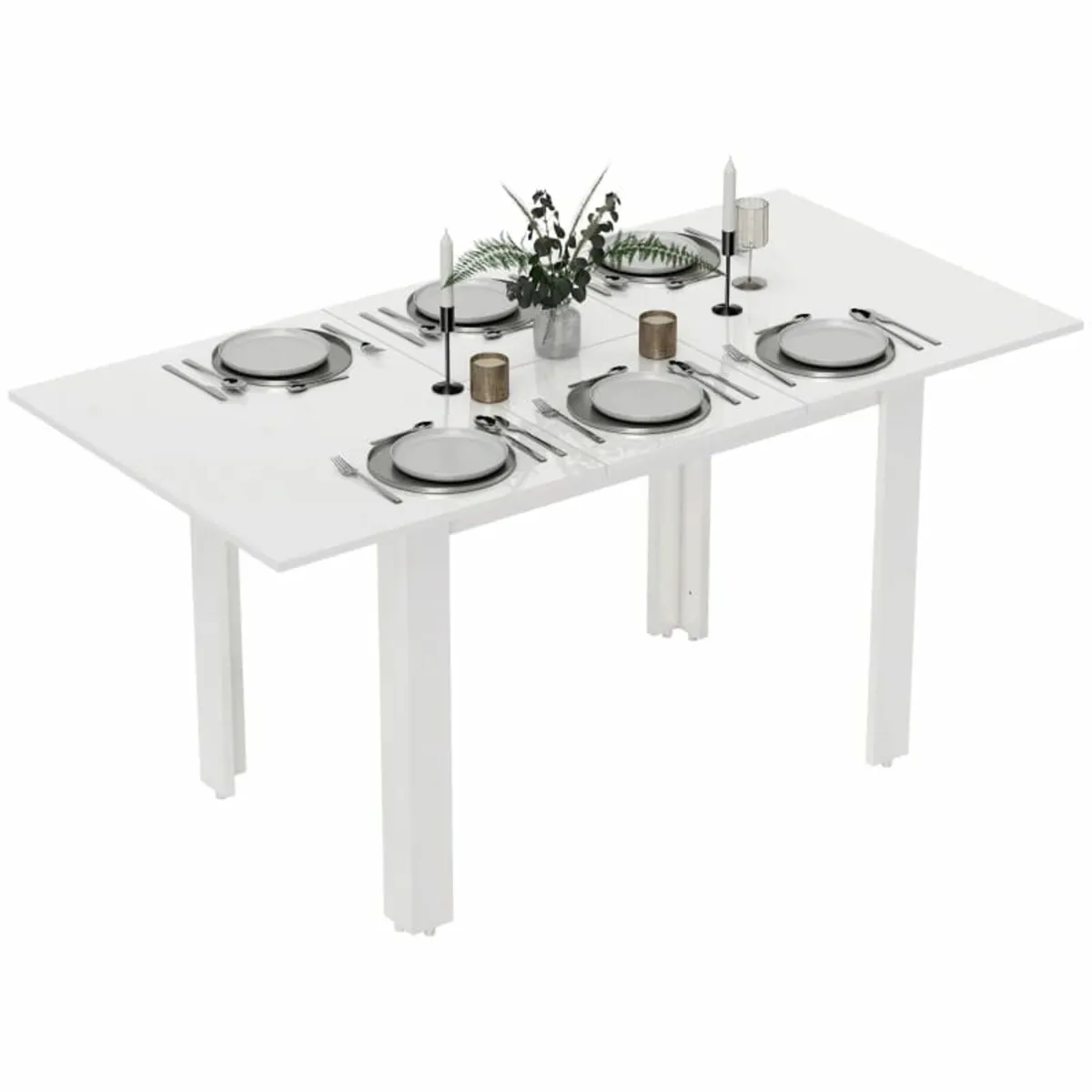 Extendable dining table, 120-160 x 70 cm, adjustab - Image 2