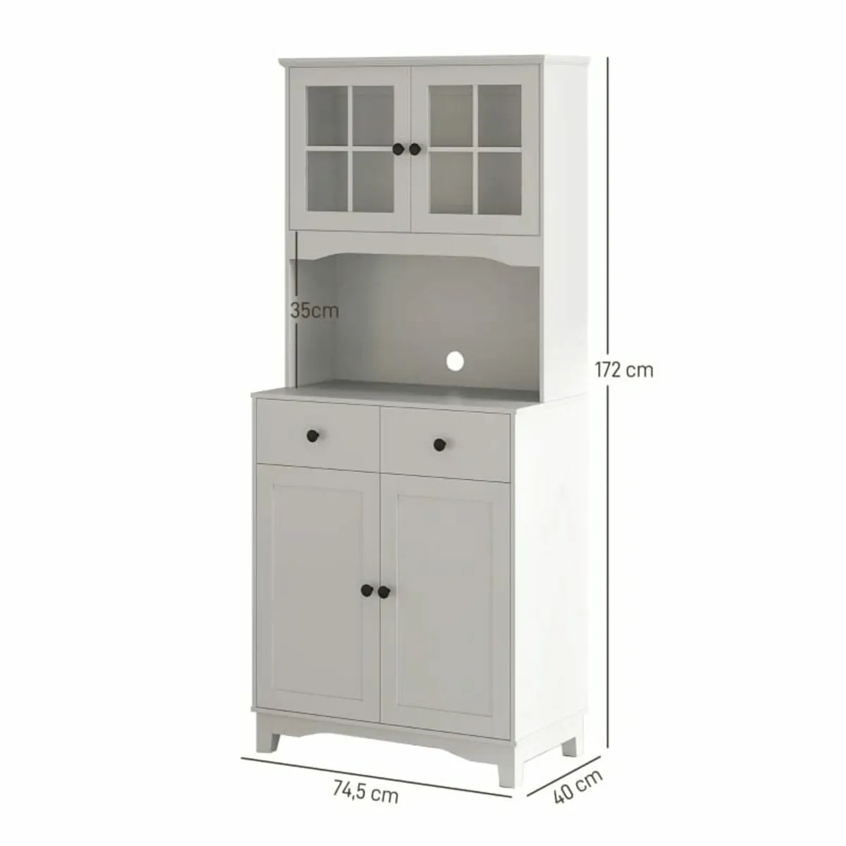 Freestanding Kitchen Cabinet with Worktop for Micr - Image 3
