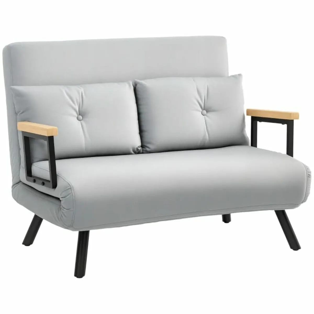 4-in-1 Velvet-Feel Double Sofa Bed, with Pillows - - Image 1