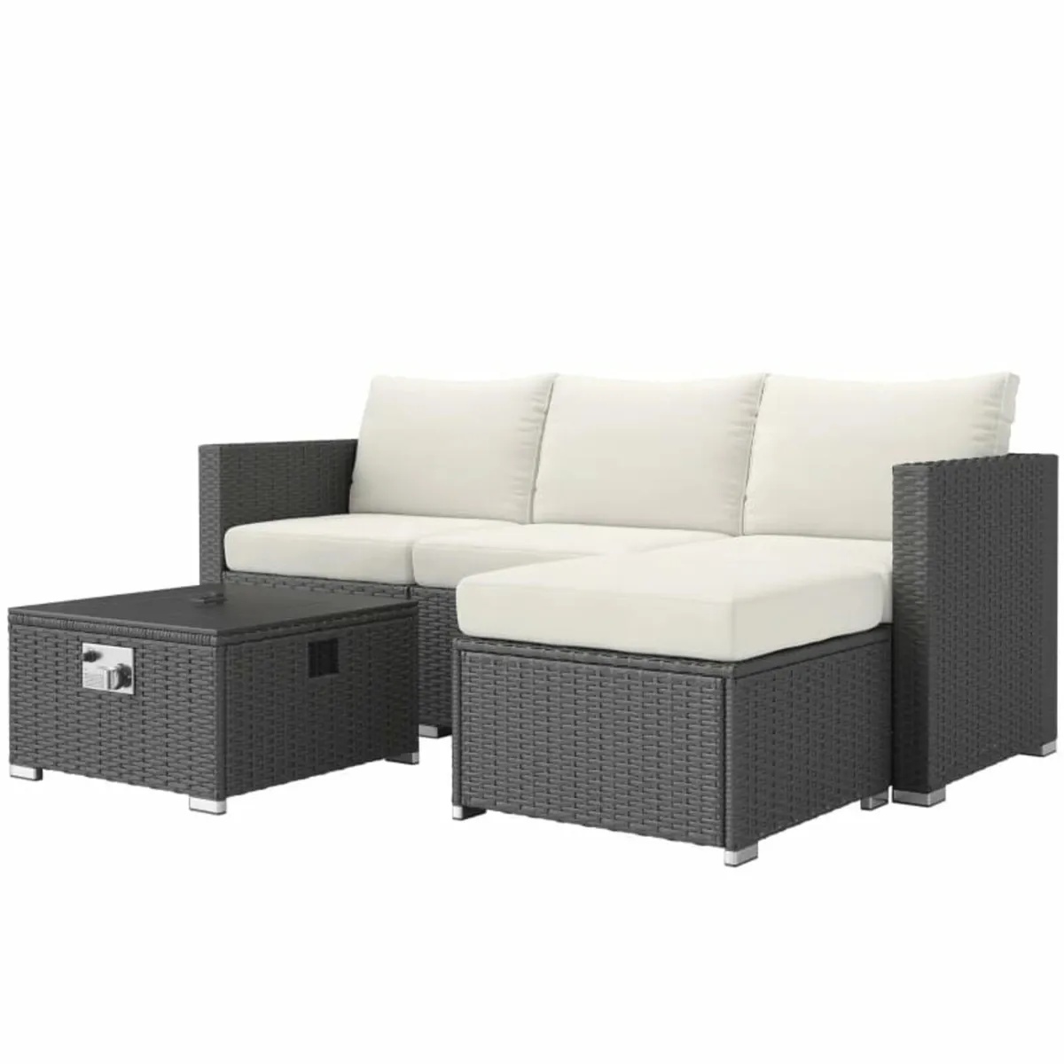 Five Piece Rattan Garden Furniture Set with Gas Fi - Image 3
