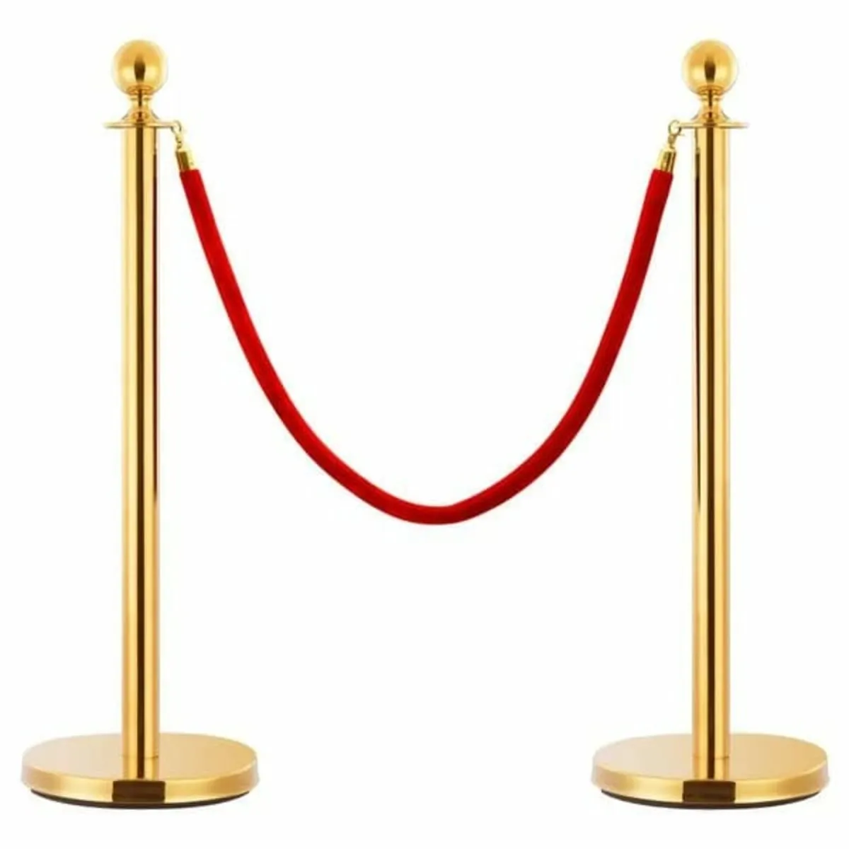 3 Piece VIP Queue Barrier Set Stainless Steel Gold - Image 1