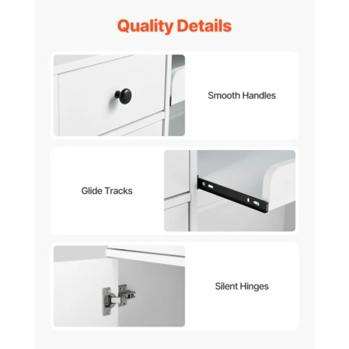 Reception Desk, 47.24 x 18.7 x 39.37 in Rectangula - Image 4