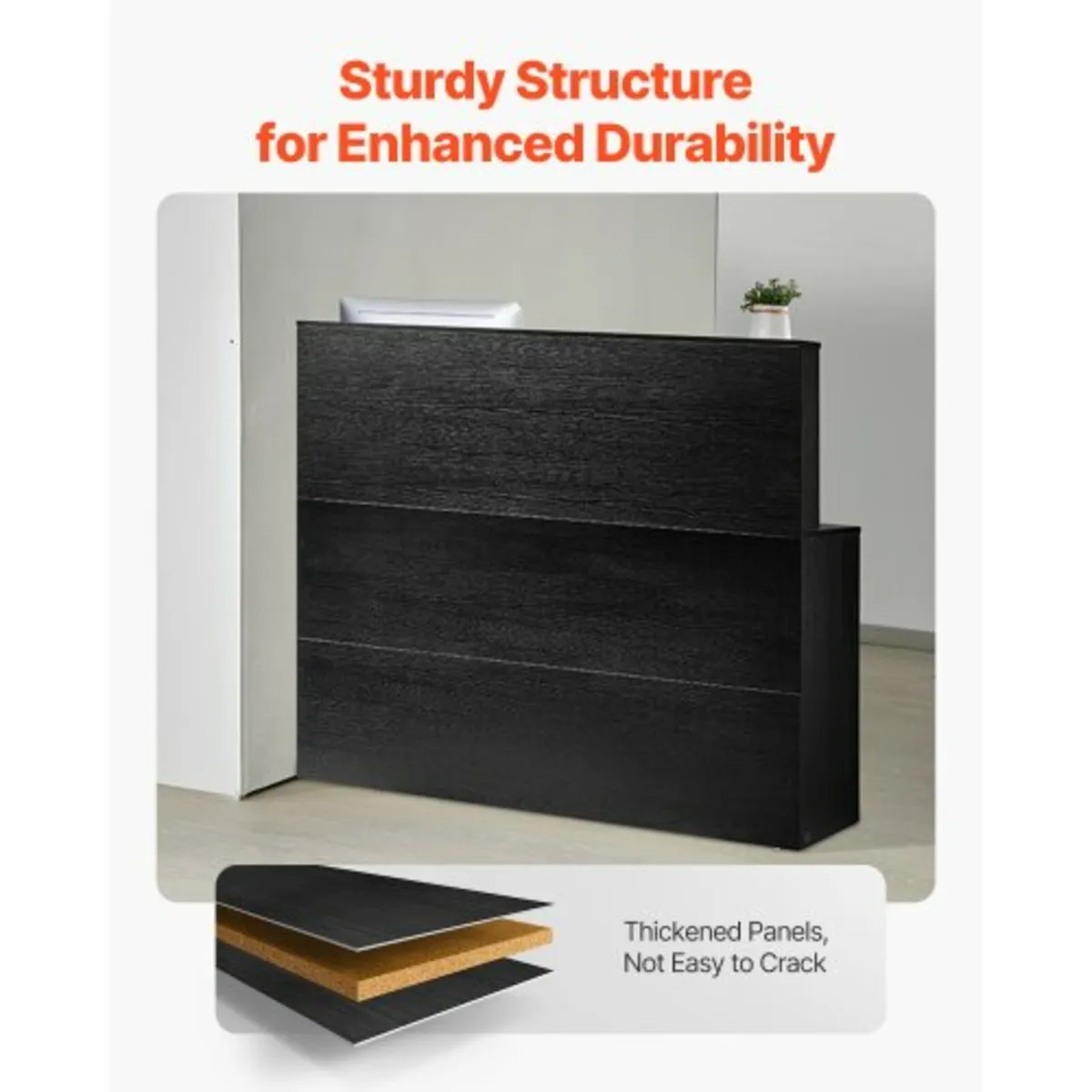 Reception Desk, 55.12 x 31.50 x 47.24 in L-Shaped - Image 4