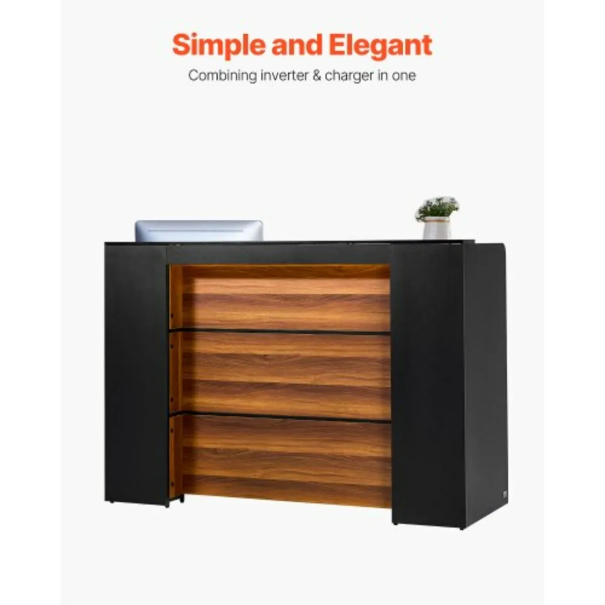 Reception Desk, 62.99 x 23.62 x 43.70 in Rectangul - Image 2