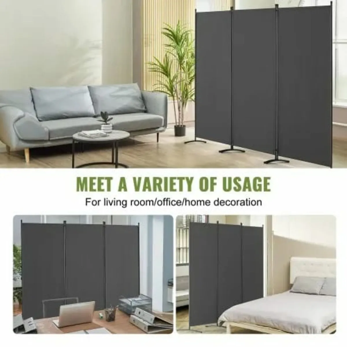 Divider, 3 Panel Room Dividers and Folding Privacy - Image 2