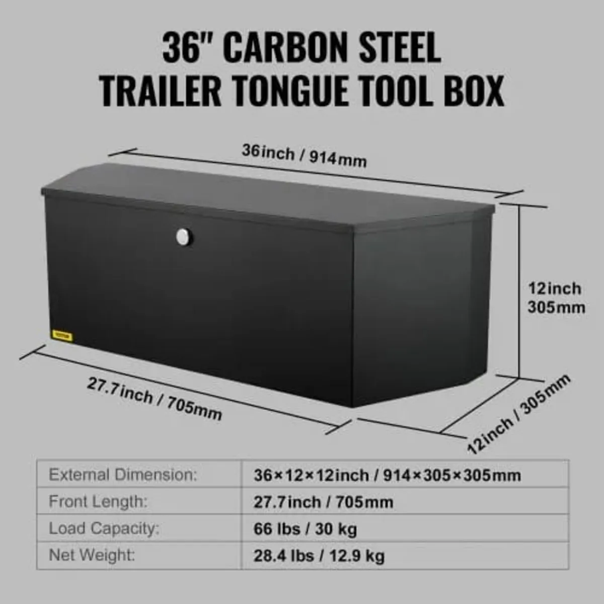 Trailer Tongue Box, Carbon Steel Tongue Box Tool C - Image 3
